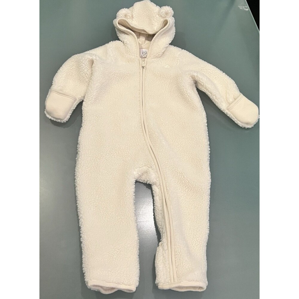 Baby Gap size 6-12 months Sherpa Fleece Bear One Piece sherpa zip winter coat